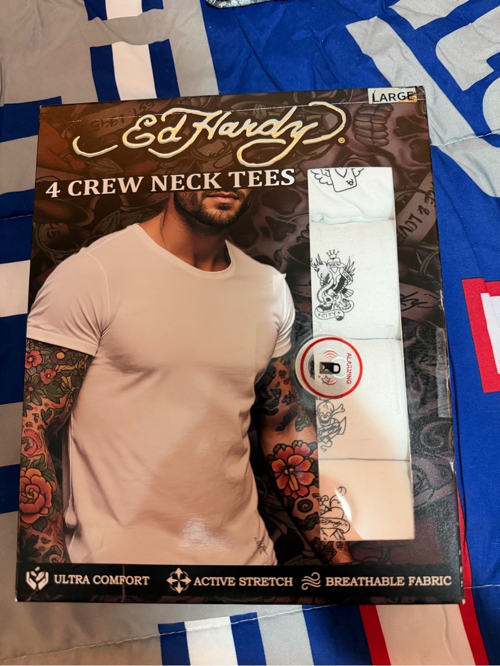 Ed Hardy White Men’s Crew Neck Short Sleeve Tee 4-Pack